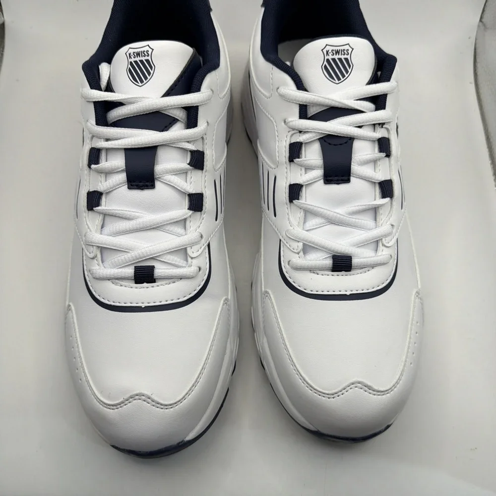 K-Swiss Men's Retro Sneaker White Synthetic Leather Lightweight size 10 New